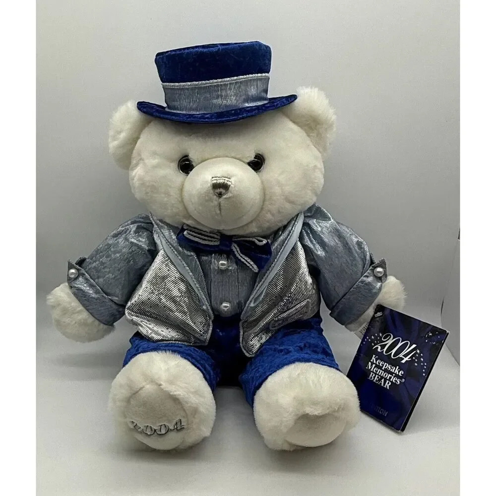 Dan Dee Vintage 2004 Collectors Teddy Bear Blue Silver White Limited Edition 22”